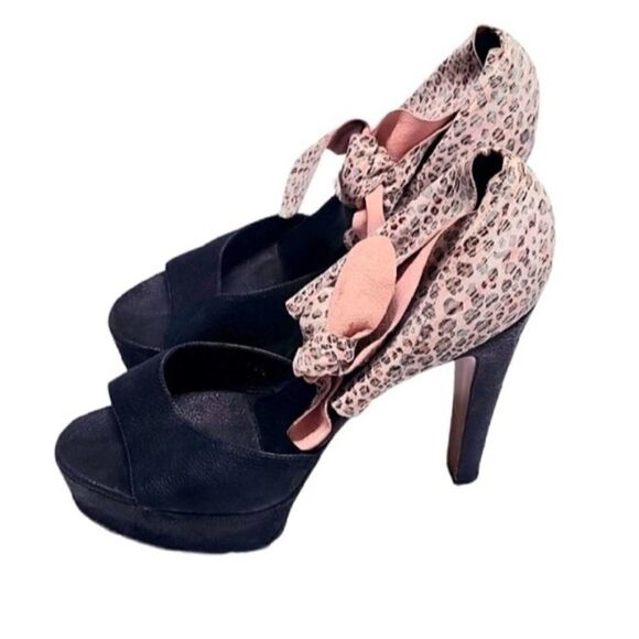 Michael Perry High Heel Cheetah Print Leather 10 - Picture 1 of 16